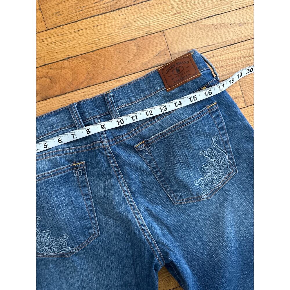 Lucky Brand Sweet N Crop Jeans Womens 12/31 Embroidered Pocket Mid Rise Straight - Picture 7 of 8